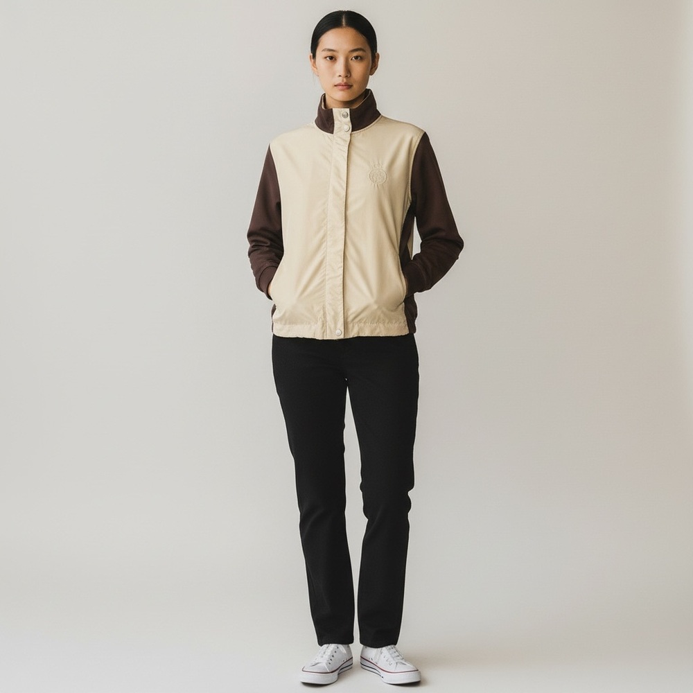 Vintage 90s Lauren Ralph Lauren Active Cream and Brown Jacket XL
